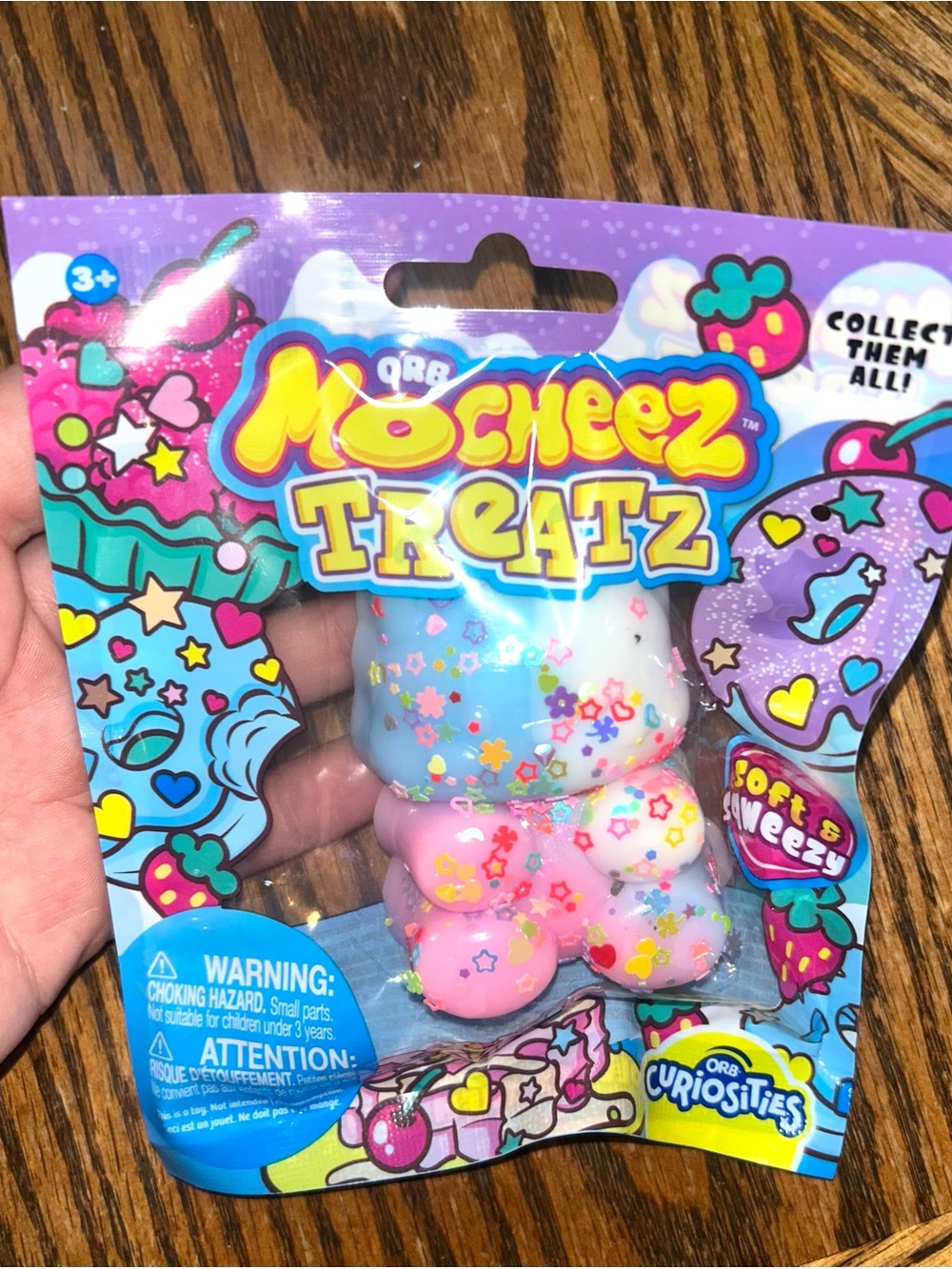 Moscheez Treatz Soft Squeezy Plush Toy - Pink & Light Blue